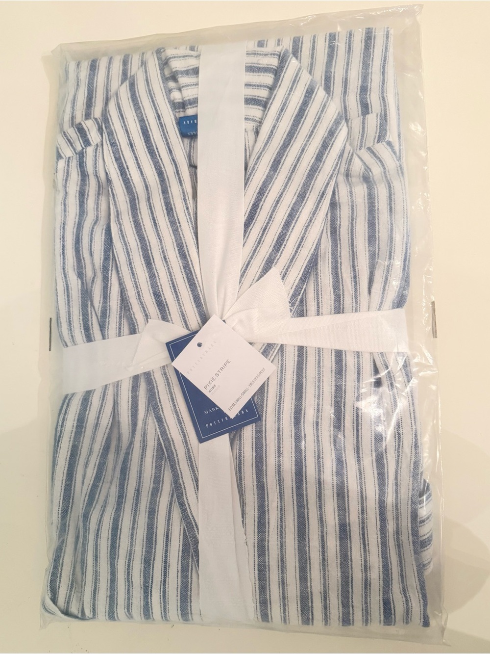 Pottery barn pixie stripe robe NEW